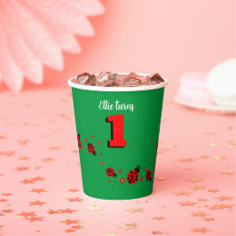 Niedliche Ladybugs mit Herz Pappbecher