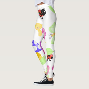 Niedliche Ladybugs Naturweiße Leggings für Frauen