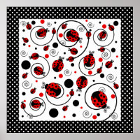 Niedliche Ladybugs Polka Dots and Wirbel