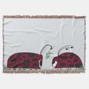 Niedliche Ladybugs und Mistletoe Decke