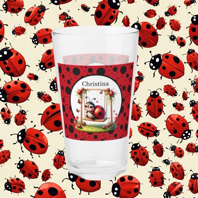 Niedliche Ladybuver-Liebhaber fügen Namen hinzu Glas (Von Creator hochgeladen)