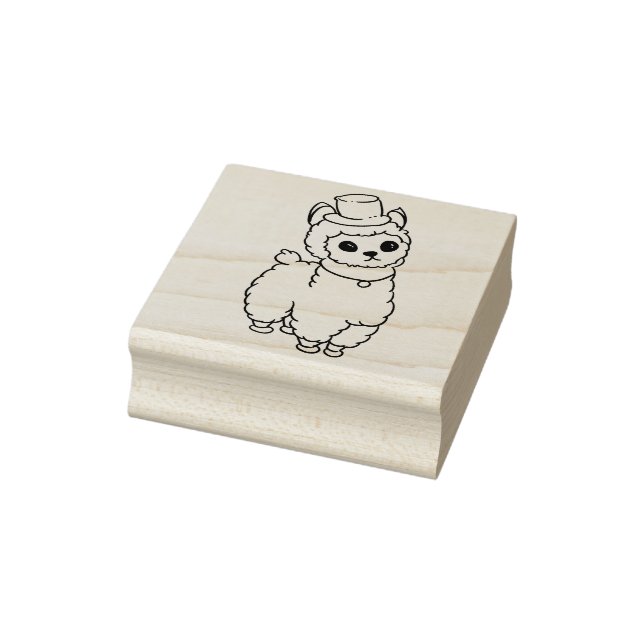 Niedliche Lama/Alpaca Gummi-Briefmarke Gummistempel (Stempel)