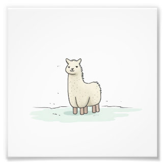 Niedliche Lama-Illustration - Adorable und ruhige Fotodruck