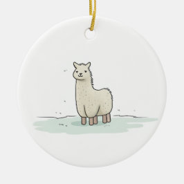 Niedliche Lama-Illustration - Adorable und ruhige  Keramik Ornament