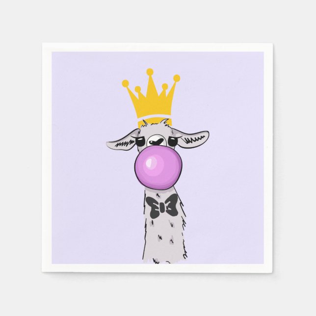 Niedliche Lama-Illustration Serviette (Vorderseite)