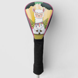 Niedliche Lama-Meditation im Magischen Wald Golf Headcover
