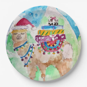 Niedliche Lama-Party-Platte für Weihnachtsmalerei Pappteller