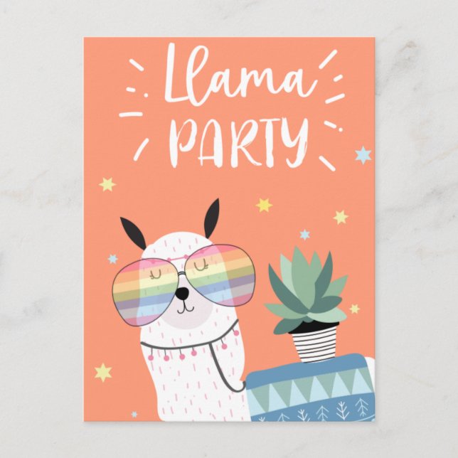 Niedliche Lama-Postkarte Postkarte (Vorderseite)