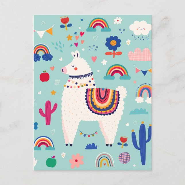 Niedliche Lama-Postkarte Postkarte (Vorderseite)