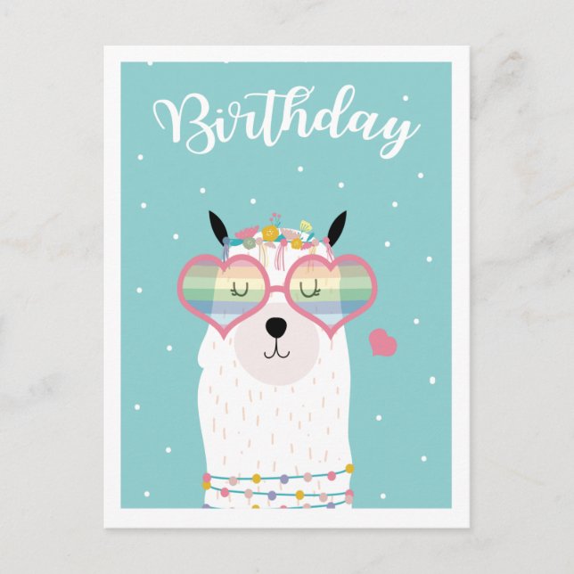 Niedliche Lama-Postkarte Postkarte (Vorderseite)