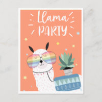 Niedliche Lama-Postkarte