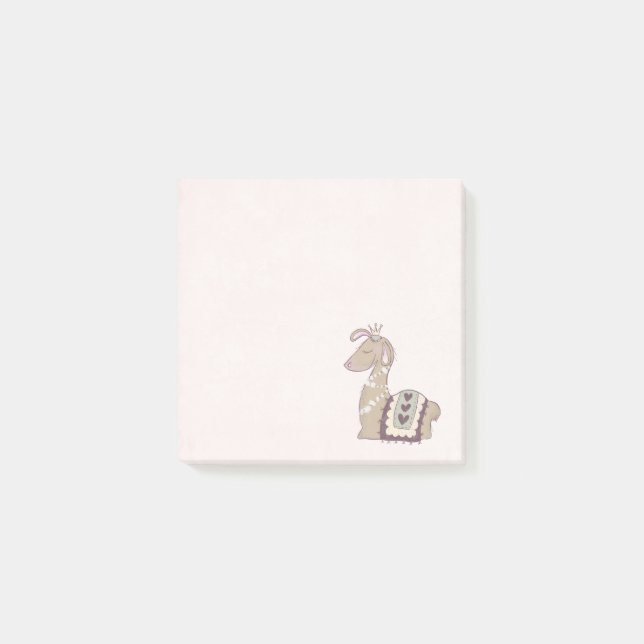 Niedliche Lama-Prinzessin mit einer Krone Post-it Klebezettel (Vorderseite)