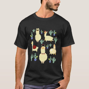 Niedliche Lama Squad Pose für Picture Cactus Garde T-Shirt
