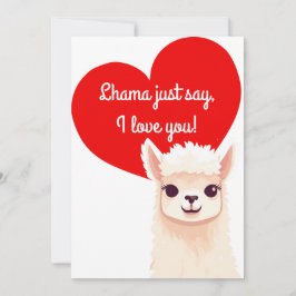 Niedliche Lama-Valentinstag-Karte Feiertagskarte