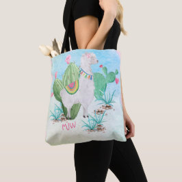 Niedliche Lama Watercolor Scene Personalisierte Ki Tasche