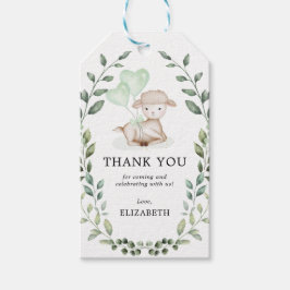Niedliche Lamb Spring Greenery Baby Dusche Danke Geschenkanhänger