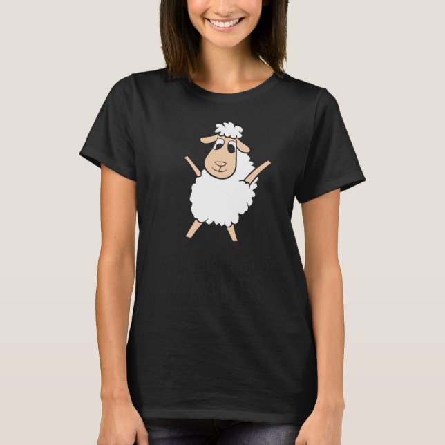 Niedliche Lämmer, die von Lämmern leicht abgelenkt T-Shirt (Vorderseite)