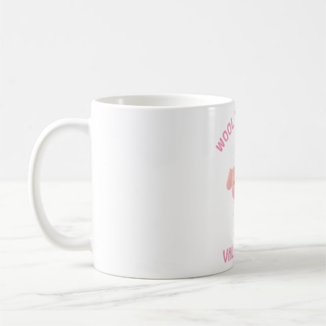 Niedliche Lammwolle, du bist mein Valentine Kaffeetasse (Links)