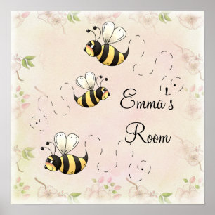 Niedliche Landbienen zur Personalisierung Poster