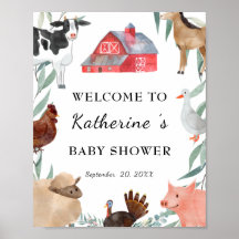 Niedliche Landschaft Babydusche auf dem Bauernhof 