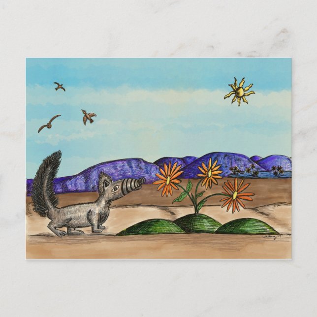 Niedliche Landschaft Südwesten der Tierwelt Kunst Postkarte (Vorderseite)