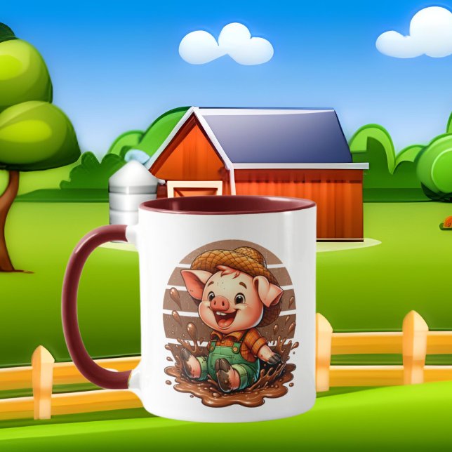Niedliche Landschwein-Liebhaber fügen Monogramm Tasse (Von Creator hochgeladen)