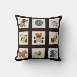 Niedliche Landstil Baby Animals Quilt Kissen