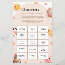 Niedliche Landtiere Baby Shower Game Charaktere