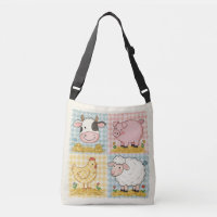 Niedliche Landtiere Gingham Barnyard