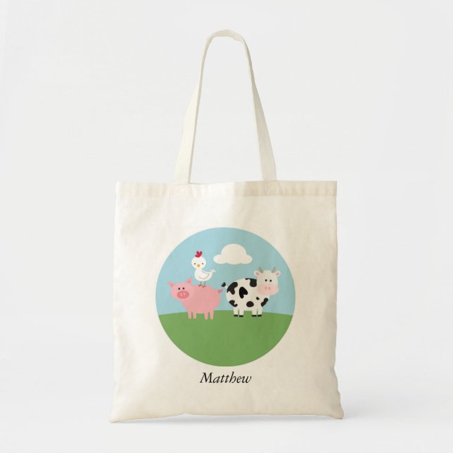 Niedliche Landtiere Kinder Tote Tasche (Vorne)