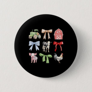 Niedliche Landtiere Kühe Schweinefleisch Coquette Button