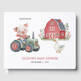 Niedliche Landtiere Schweinefleisch Barnyard Babyd Gästebuch