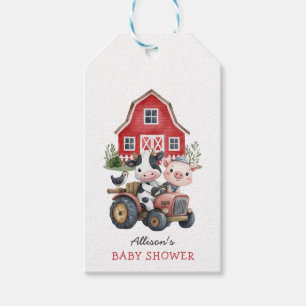 Niedliche Landtiere Schweinekühe Barnyard Babydusc Geschenkanhänger