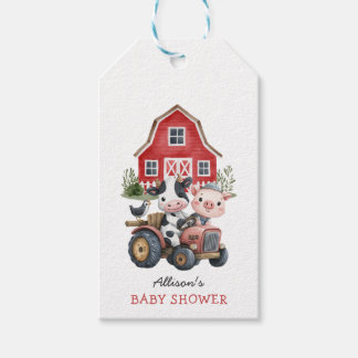 Niedliche Landtiere Schweinekühe Barnyard Babydusc Geschenkanhänger