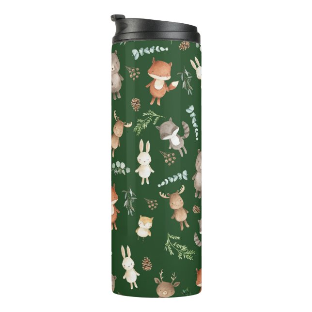 Niedliche Landtiere Waldtiere Waldliebhaber Kinder Thermosbecher (Nach rechts gedreht)
