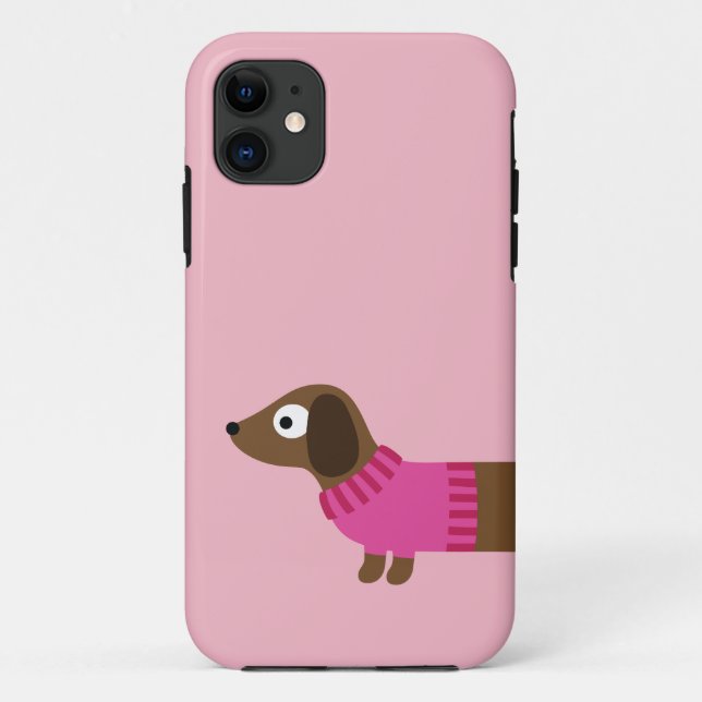 Niedliche lange Dackel-Illustration Case-Mate iPhone Hülle (Rückseite)