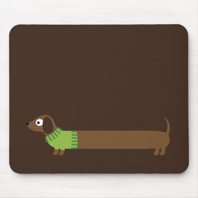 Niedliche lange Dackel-Illustration Mousepad (Vorne)