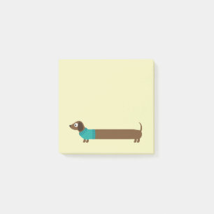 Niedliche lange Dackel-Illustration Post-it Klebezettel