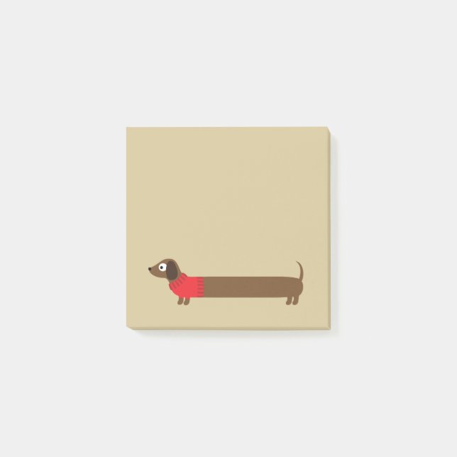 Niedliche lange Dackel-Illustration Post-it Klebezettel (Vorderseite)
