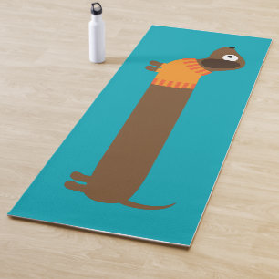 Niedliche lange Dackel-Illustration Yogamatte
