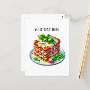 Niedliche Lasagne hinzufügen Postkarte