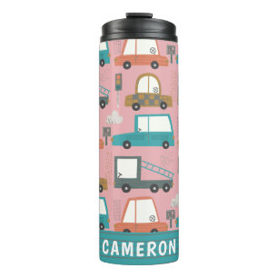 Niedliche Lastkraftwagen Rosa Personalisiert Thermosbecher