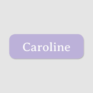 Niedliche Lavendeltypografie Moderner Name Persona Namensschild