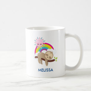 Niedliche Lazy-Sloth mit Sun & Rainbow Kaffeetasse