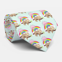 Niedliche Lazy Sloth mit Sun & Rainbow-Muster