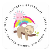 Niedliche Lazy-Sloth mit Sun & Rainbow