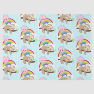 Niedliche Lazy-Sloth mit Sun & Rainbow Seidenpapier
