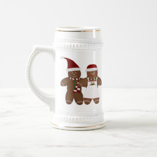 Niedliche Lebkuchen-Paare Stein Bierglas