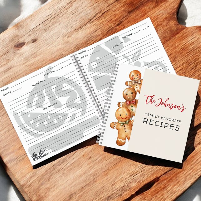 Niedliche Lebkuchenkochen Familienfavoriten Rezept Notizbuch (Von Creator hochgeladen)