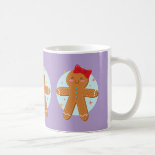 Niedliche Lebkuchenpaare Cookies Art Zeichnend Kaffeetasse